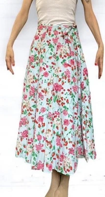 Falda para mujer Ann Taylor talla 6 estampado floral de frutas envolvente cottagecore romántica dulce Foto 1 de 4