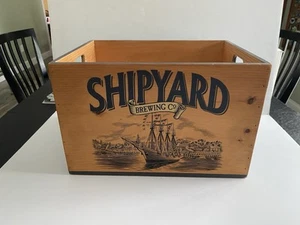 Shipyard Brewing Co. Wooden Beer Crate Box Portland, Maine 16x12x10 EX Condition - Picture 1 of 11