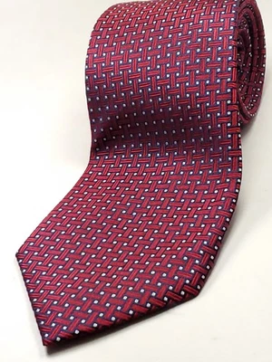 TASSO ELBA 100% шелк галстук мужской красный белый синий галстук новый - Изображение 1 из 3