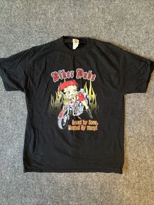 Vintage Betty Boop Shirt Mens Large Black Biker Babe Motorcycle 2004 Y2K - Picture 1 of 10