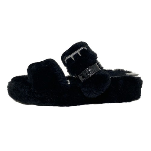 Sandali donna UGG Fuzz Ear 1104662 neri Mouton originali