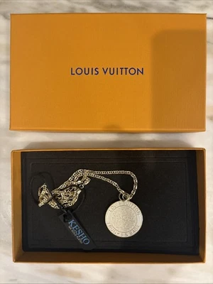 Louis Vuitton BLANCO Baúles y Bolsos Dije En 22" Chapado en Oro 18k Collar Cadena Foto 1 de 4