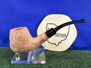 Morgan Bones Bent Brandy Acrylic Stem Briar Tobacco Pipe, Bag, Unsmoked - Picture 1 of 13