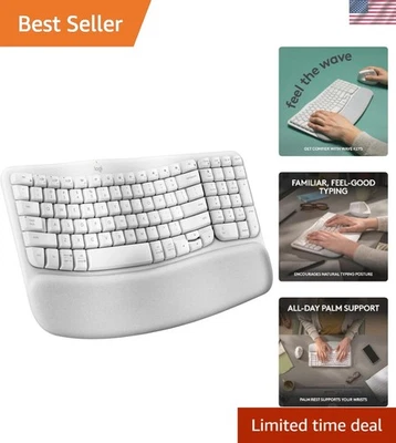 Comfortable Wave Keys Wireless Keyboard with Easy-Switch & Natural Typing Design - Image 1 of 4