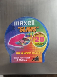 Maxwell Slims 5mm Thick CD & DVD-Shell Cases - 20PK - Assorted 5 Colors Sealed - Picture 1 of 3