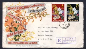 Malaysia / Sarawak - 1963 Singapur World Orchid Conference First Day Cover - Bild 1 von 2