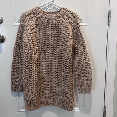 Zara Woman Chunky Alpaca Blend Sweater Size M Oatmeal Color Soft Cozy ship free - Image 1 of 4
