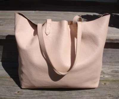 CUYANA Beige Leather Tote Cruise Beach Bag Boho Hobo Large Slouchy Pool Travel - Image 1 of 4
