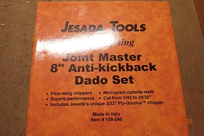 HECHO EN ITALIA JESADA 8" JUNTA ANTI-CONTRAGOLPE MASTER STACK DADO HOJA DE SIERRA DE MESA Foto 1 de 4