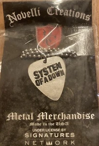 SYSTEM OF A DOWN Pendant Stainless Chain New/Old GUITAR PICK Necklace SOAD - Picture 1 of 4
