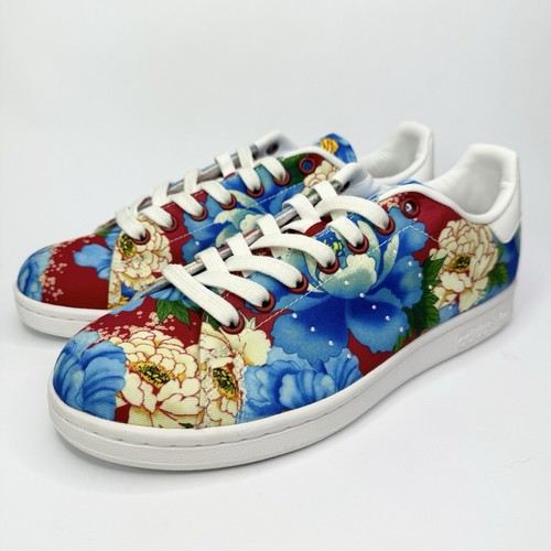 Scarpe da ginnastica Adidas Stan Smith da donna design floreale stringate misura 8 5