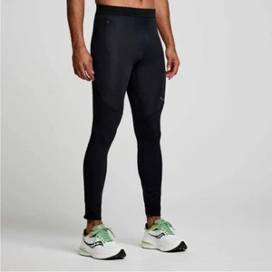 Saucony Black Joggers Running Leggings Elastic Waistband Men’s Size Large - Picture 1 of 8