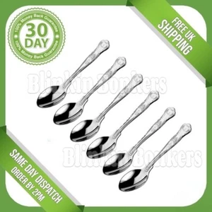 6 COFFEE SPOONS KINGS PATTERN TEA SET OF SIX SMALL QUALITY DESIGN CUTLERY - Picture 1 of 4