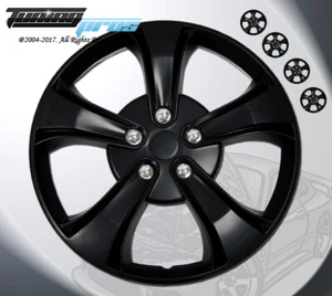 Wheel Rims Skin Cover 17" Inch Matte Black Hubcap -Style 616 17 Inches Qty 4pcs- - Picture 1 of 4