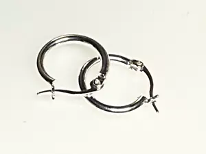 Vintage Sterling Silver 925 Earrings Jewellery Hoop Snap 1.85g - Picture 1 of 4