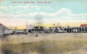 Postcard Partial View Electric Amusement Park Kansas City Missouri MO 1910 - Picture 1 of 2