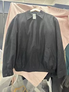 Jos A Bank Bomber Jacket Mens Large Gray Executive Collection Wool Blend New - Picture 1 of 14