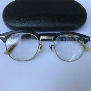 Anteojos Shuron para hombre Hornrim 24 mm EE. UU. 5 3/4 vintage años 40/50 - Imagen 1 de 11