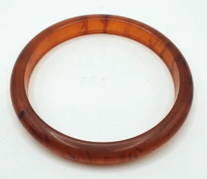 Vintage Golden Brown Color Bangle Smooth Sleek Classy Modern Everyday - Picture 1 of 6