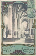 ALEMANIA Art Nouveau Erfurt iglesia 1905 litografía PC