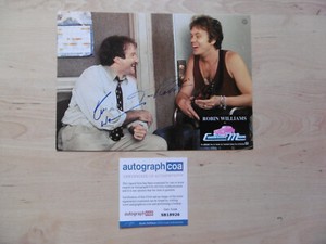 Robin Williams & Tim Robbins Original Autogramme signed A4 Lobbycard Cadill ACOA