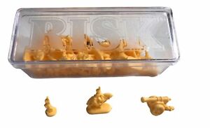 Risk 1998 Global Domination 58 Lot Yellow Replacement Pieces & Storage Case