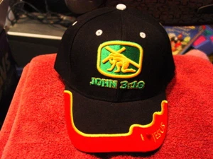 JESUS JOHN 3:16 ( RELIGIOUS ) BASEBALL CAP ( BLACK ) - Picture 1 of 2