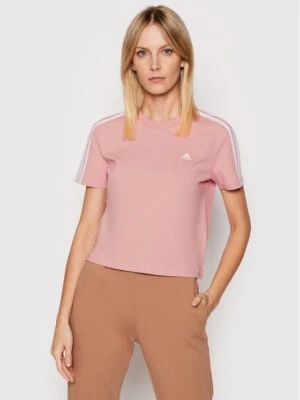Adidas Para Mujer 3 Rayas Camiseta Recortada Maravilla Malva Para Mujer Talla M Nueva Con Etiquetas Linda Foto 1 de 4