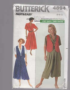 BUTTERICK pattern 4894 culottes vest blouse Sz 6 8 10 uncut unused factory folds - Picture 1 of 1