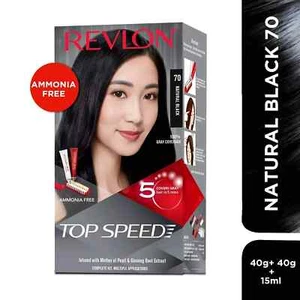 Revlon Top Speed Hair color Woman-70 Natural Black (80g +15ml) - Picture 1 of 4