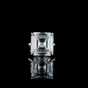 10 CT Asscher Lab Grown Diamond IGI Certified F VS2 with 14 KT Gold Ring - Picture 1 of 8