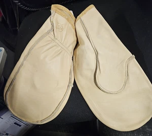 New Vintage Wells Lamont Cowhide Men's Mittens XL Yellow Camel NWT - Picture 1 of 11