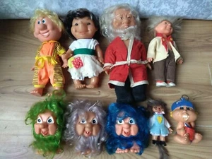 RARE USSR VINTAGE Soviet RUSSIA doll rubber and plastic toy SET 9 - Picture 1 of 11