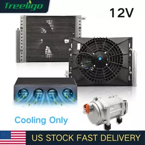 12 Volt Electric AC Compressor for Trucks RV Under Dash Air Conditioner Cooling - Bild 1 von 17