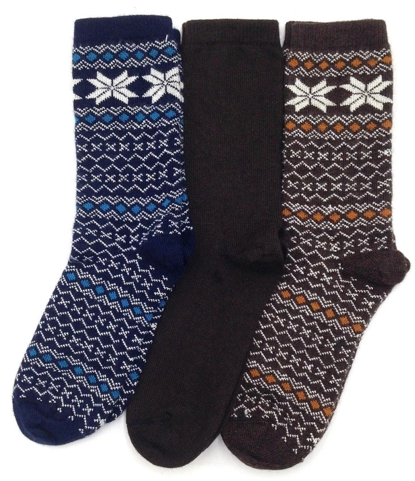 $40 Bloomingdale'S New Men'S 3 Pair Pack Crew Socks Blue Brown Shoe Size 6-12 - Image 1 of 1