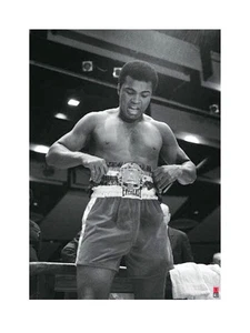 Muhammad Ali CHAMPIONSHIP BELT Classic B&W Photography Boxing POSTER Print - Picture 1 of 1