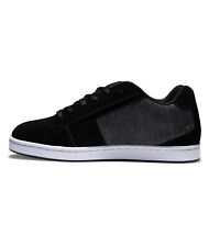 DC Net 302361-1AB Mens Black Nubuck Lace Up Skate Inspired Sneakers Shoes