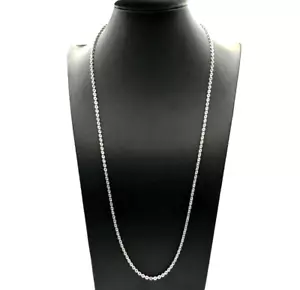COLLANA LUNGA DA DONNA MAGLIA IN ARGENTO 835 VINTAGE '70 MADE IN ITALY - Foto 1 di 10