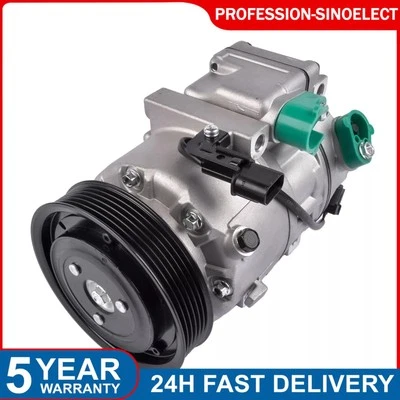 A/C AC Compressor with 6-Groove for Kia Sorento 2011-2015 Hyundai Santa Fe 13-18 - Image 1 of 4
