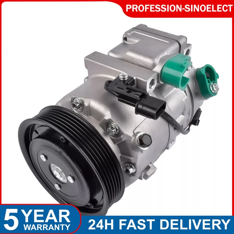 Compresor de aire acondicionado con 6 ranuras para Kia Sorento 2011-2015 Hyundai Santa Fe 13-18 Foto 1 de 4