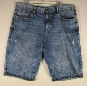 Hamilton Herren Classic Relaxed Denim Shorts Distressed Taschen Größe W42 Blau - Bild 1 von 7
