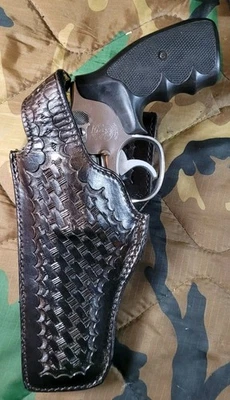 Safariland Left-hand Smith&Wesson L/K Frame 4in Basket Weave Black Holster - Image 1 of 4