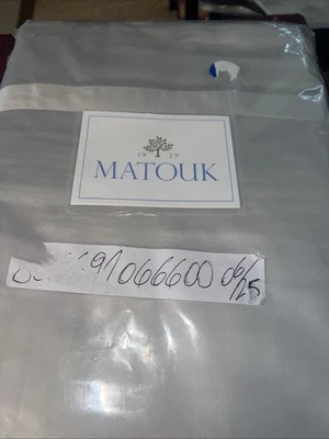 Funda nórdica Matouk Queen Nocturne 600tc algodón egipcio satén plata nueva Foto 1 de 3