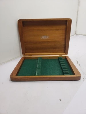 CUCHILLO CUTCO 8 Ranuras Madera Fieltro Verde Forrado Caja de Almacenamiento Estuche Solo 7”x10” Foto 1 de 4