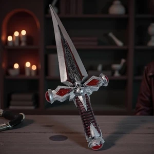 Fantasía Calavera Daga Utilería Gema Roja Gótico Cosplay Cuchillo Resina Plástico Decoración - Imagen 1 de 7
