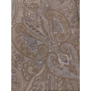 Lauren Ralph Lauren Fabric Cotton Shower Curtain Paisley Tan Yellow Blue 68x64" - Picture 1 of 5