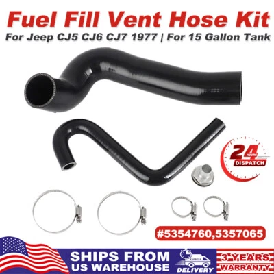 US For 1977 Jeep CJ5 CJ6 CJ7 Fuel Hose Complete Kit For Short Neck Tank 5354760 — 第 1/4 张图片