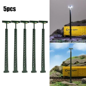 5 Piezas Escala 1:160 Modelo Luces Calibre N LED Tren Ferrocarril Lámpara Poste Calle - Imagen 1 de 20