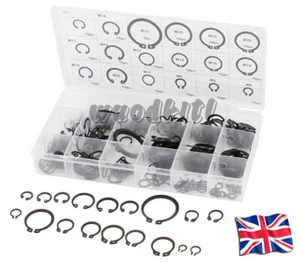 225Pcs Snap Retaining Ring Alloy Steel C-Clip CirClip Set Assortment Kit M6-M32 - Picture 1 of 4