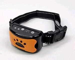 Dog Training No Shock Rainproof & Rechargeable Anti Barking Collar Device,Orange - Picture 1 of 7